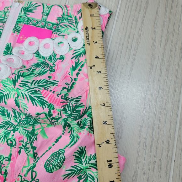 Lilly Pulitzer Shift Dress M Pink Floral Sleeveless Scallop Hem Resort Tropical - Picture 15 of 16